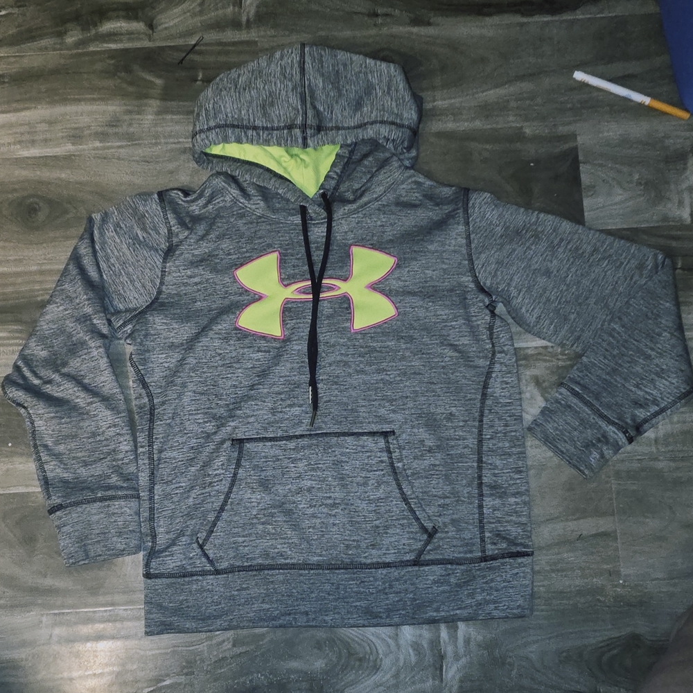 Under Armour Gray Hoodie with Neon Accents